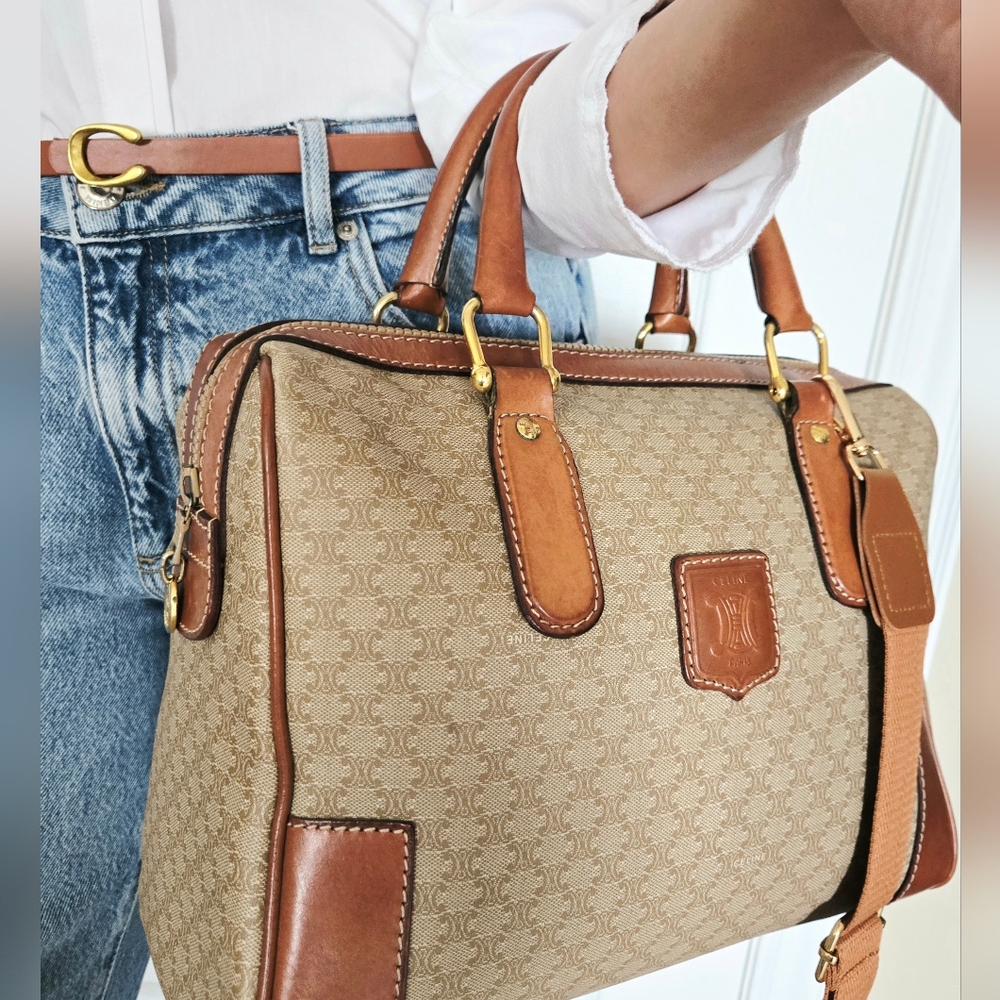 Celine Tan and Brown Monogram Bag